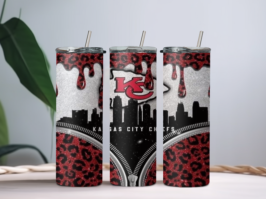 Game Day Vibes – Red & Gold 20oz Tumbler – Football Fan Cup for Tailgates, Moms & Game Lovers