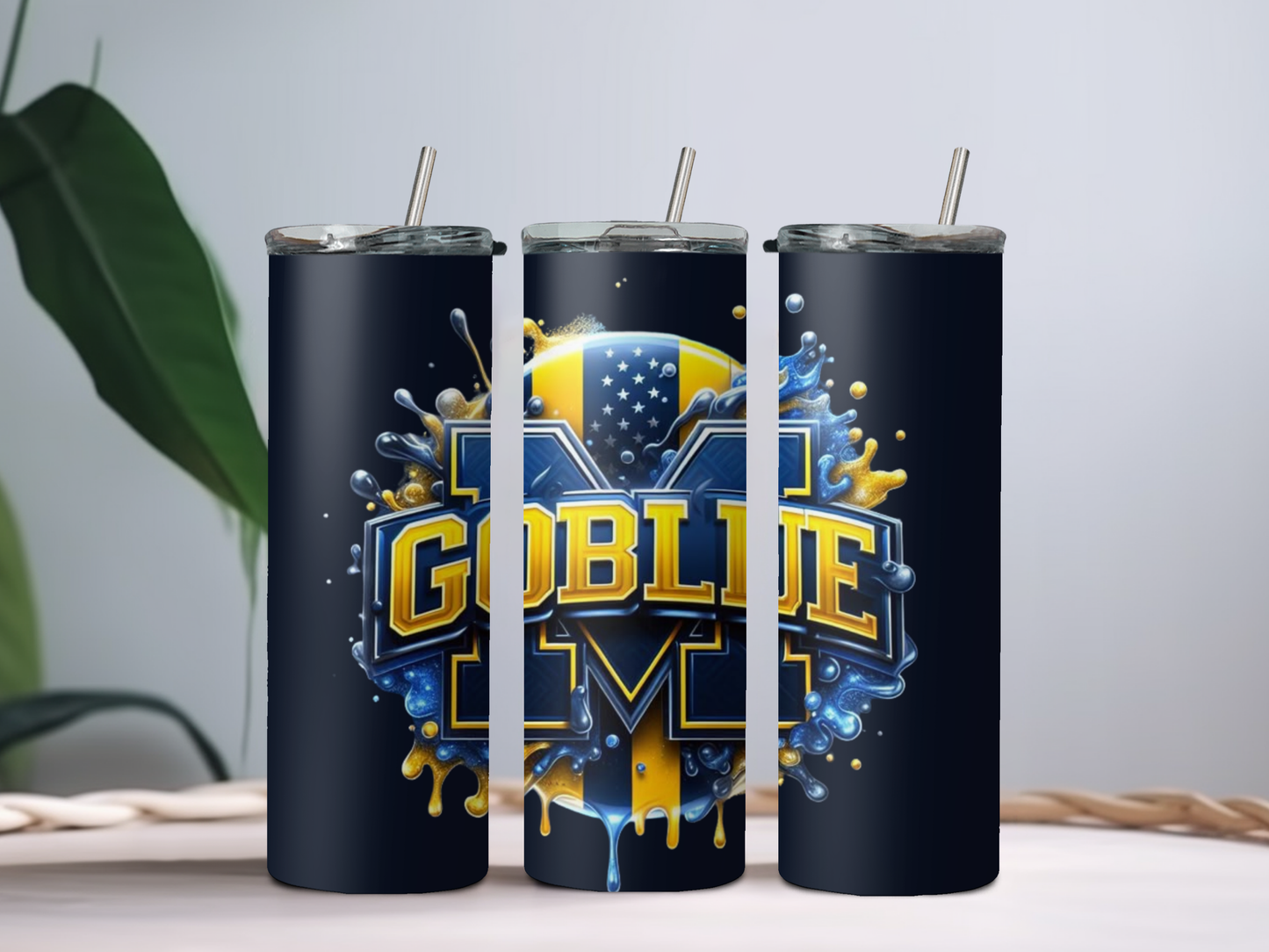 Michigan Pride 20oz Tumbler β Blue & Maize Game Day Cup for College Fans, Students & Alumni