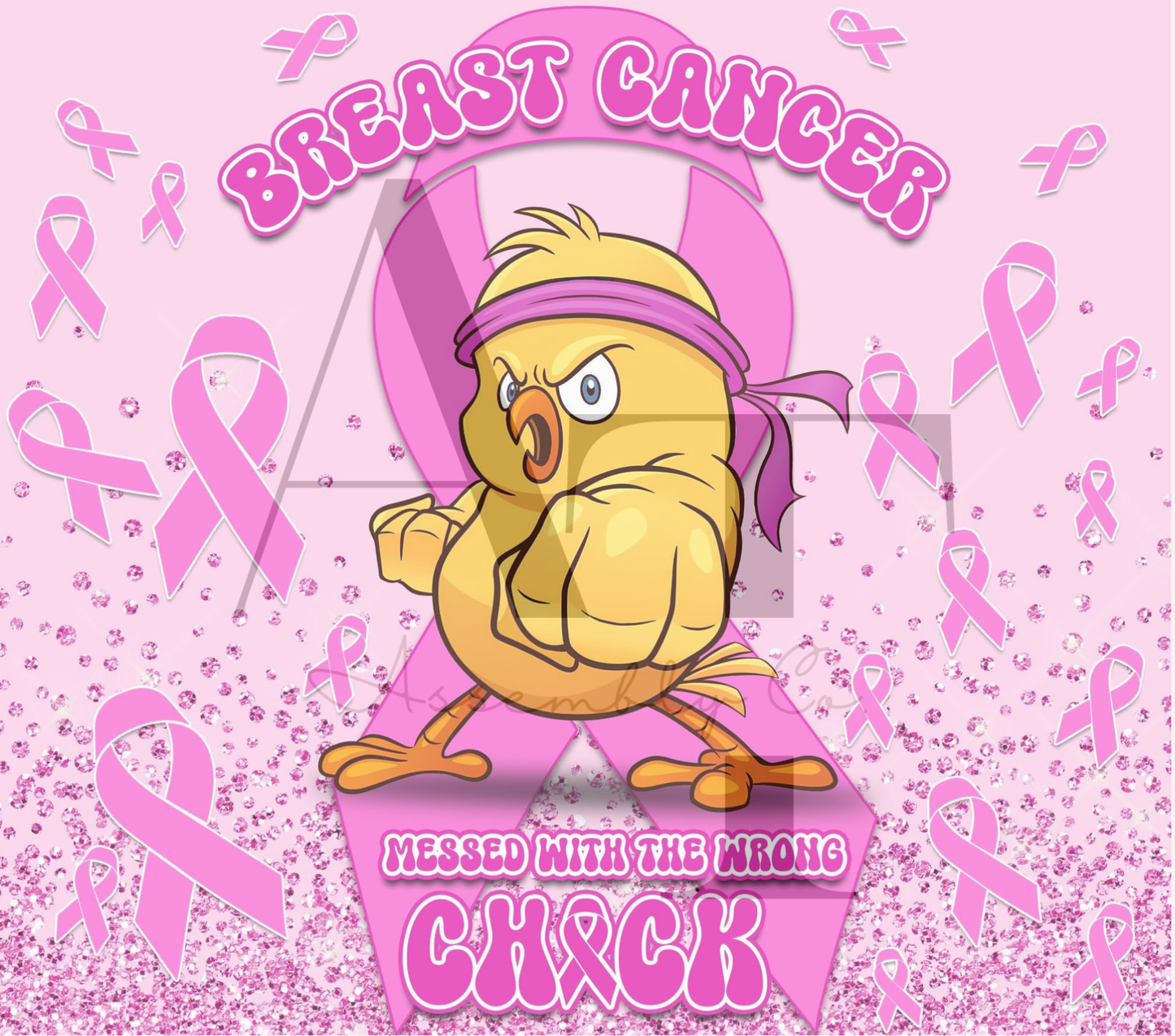 Breast Cancer Messed With the Wrong Chick 20oz Tumbler – Funny Pink Ribbon Awareness Cup for Strong Women