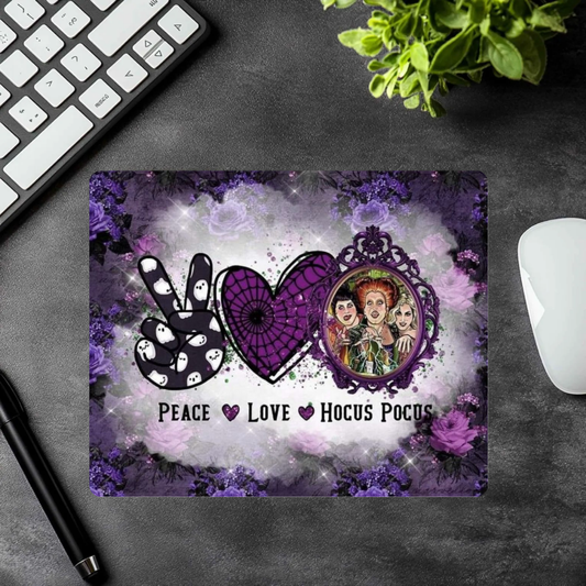 Peace, Love, Sisters Mousepad – Spooky Fun Desk Mat