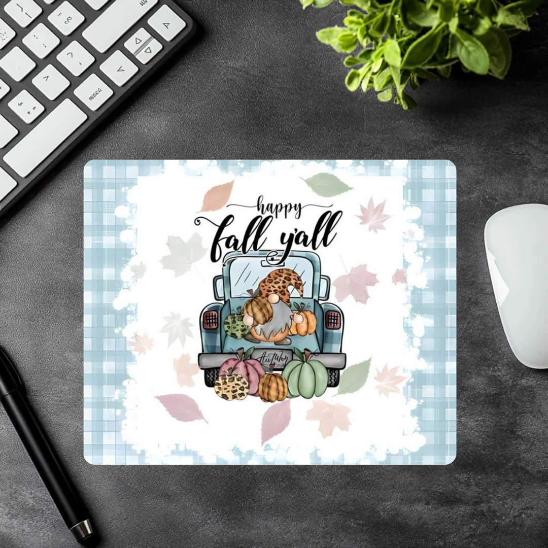 Happy Fall Y’all Mousepad – Cozy Autumn Desk Mat