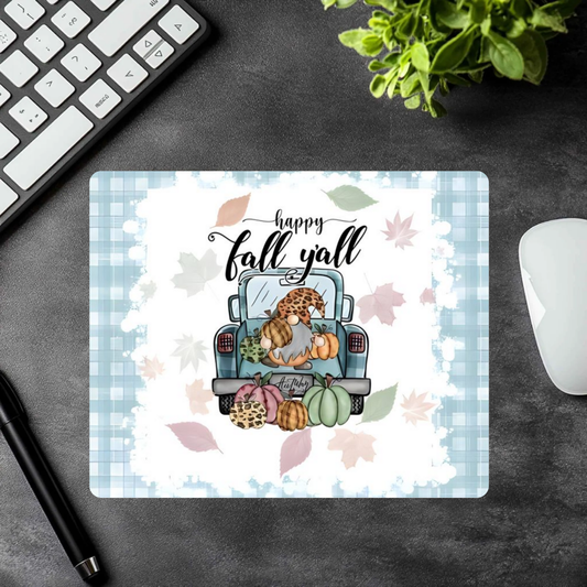 Happy Fall Y’all Mousepad – Cozy Autumn Desk Mat