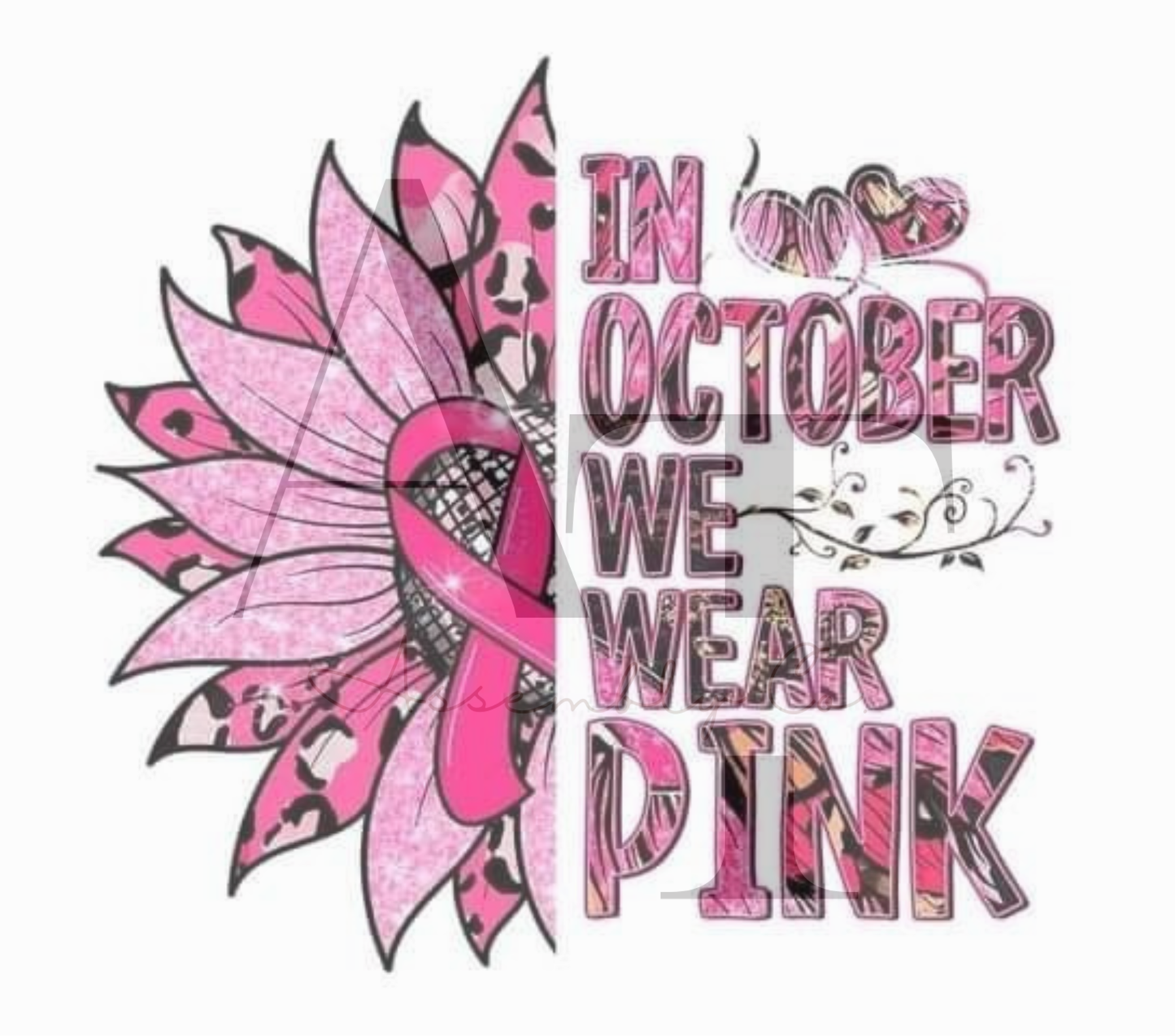 In October We Wear Pink 20oz Tumbler β Fall Breast Cancer Awareness Cup for Fighters, Survivors & Supporters