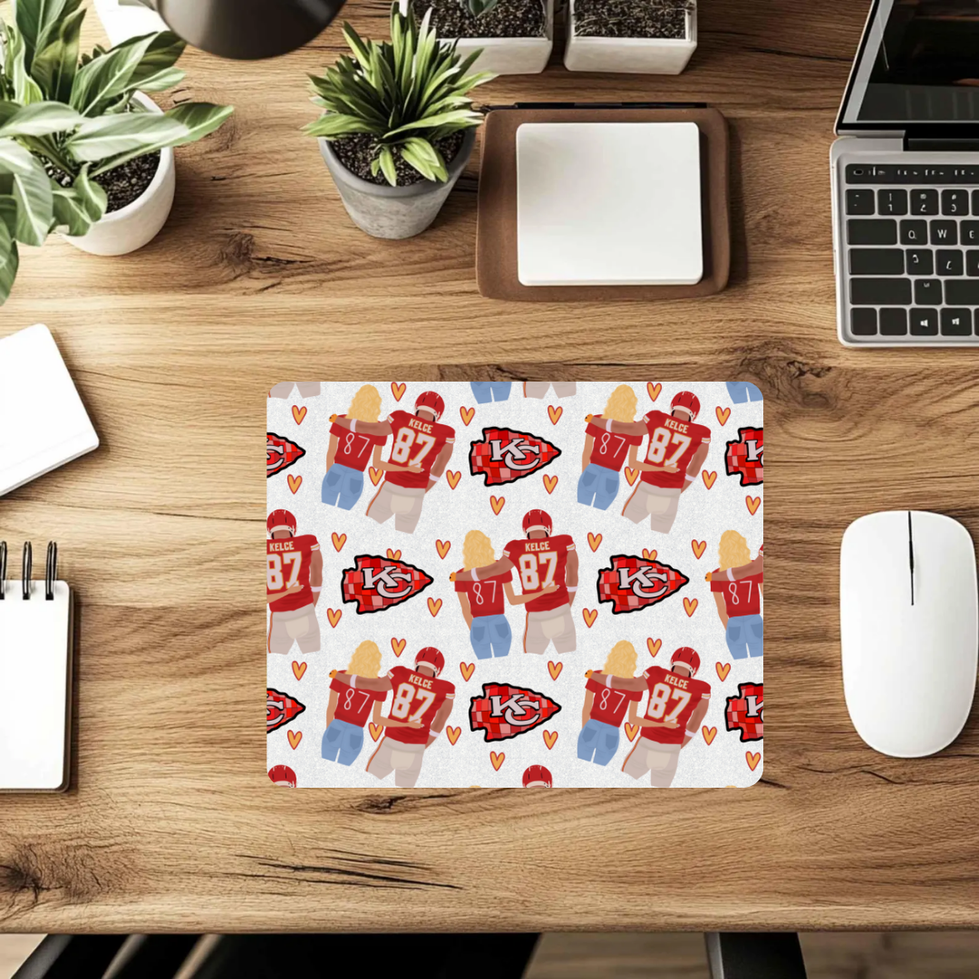 Pop Star × Football Romance Mousepad – Cute Game Day Desk Mat