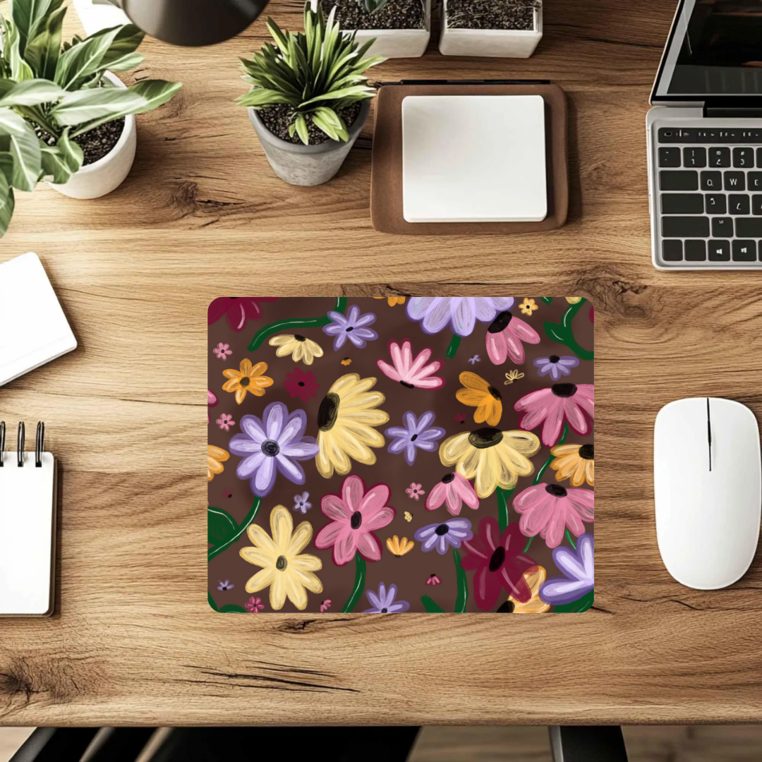 Era-Inspired Floral Piano Mousepad – Music Lover Desk Mat