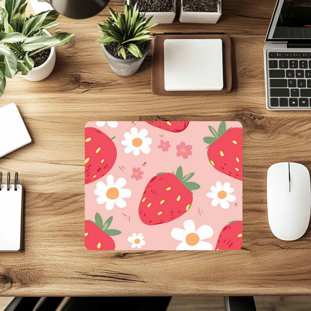 Strawberries Mousepad β Cute & Fruity Desk Mat