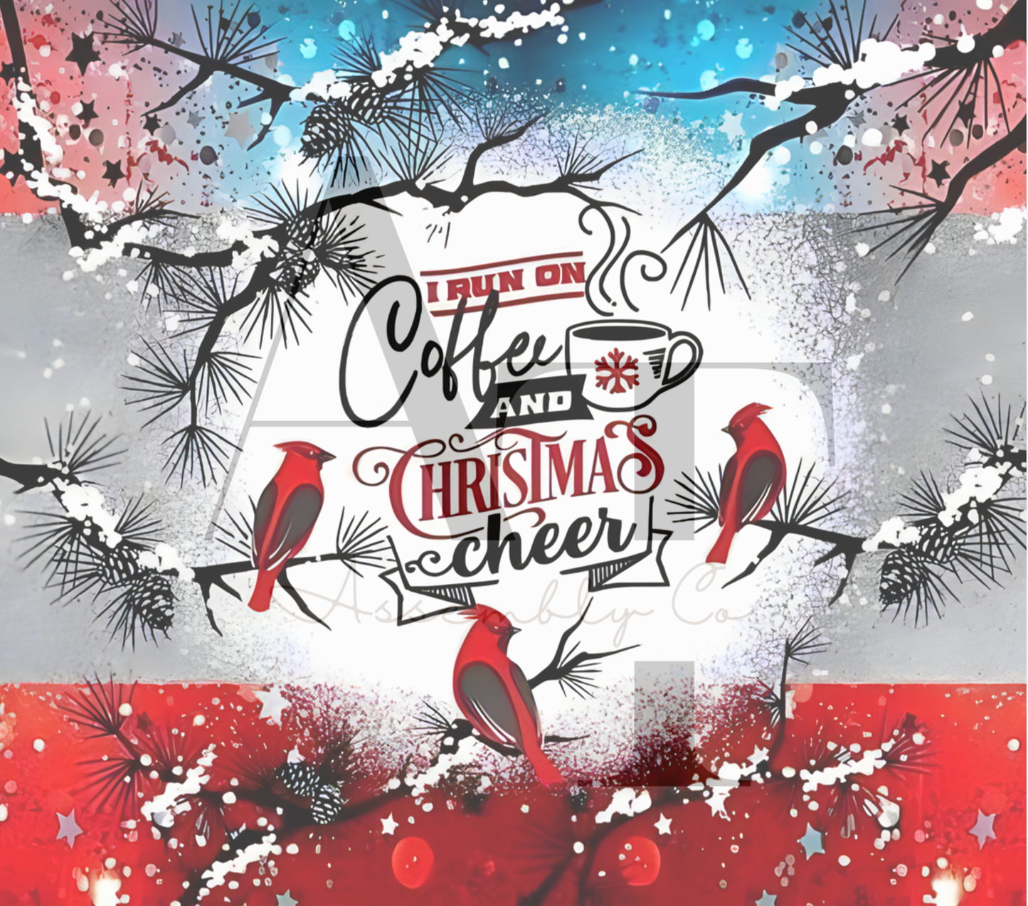 I Run on Coffee and Christmas Cheer 20oz Tumbler β Festive Holiday Cup for Coffee Lovers