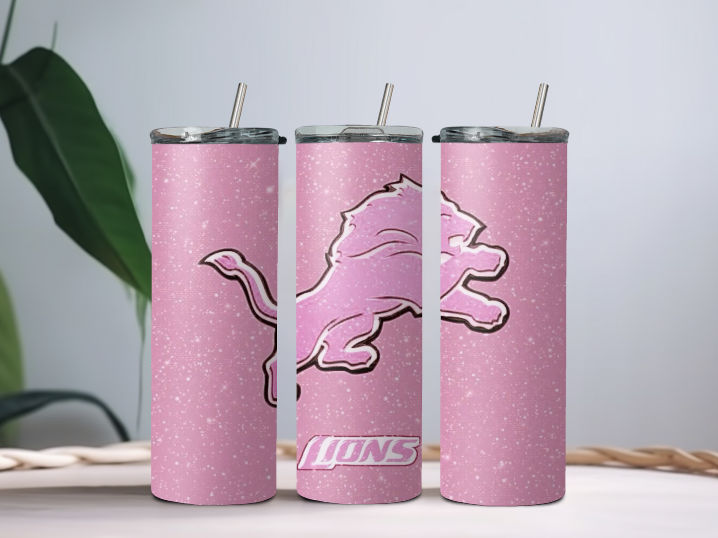 Pink Lions 20oz Tumbler β Breast Cancer Awareness Football Cup for Fans, Moms & Supporters