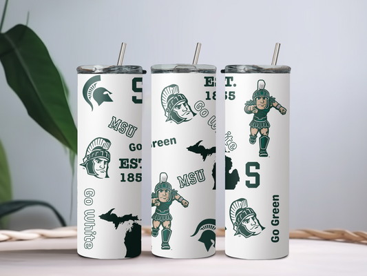 Michigan State 20oz Tumbler – Green & White Game Day Cup for College Fans, Students & Alumni (Copy)