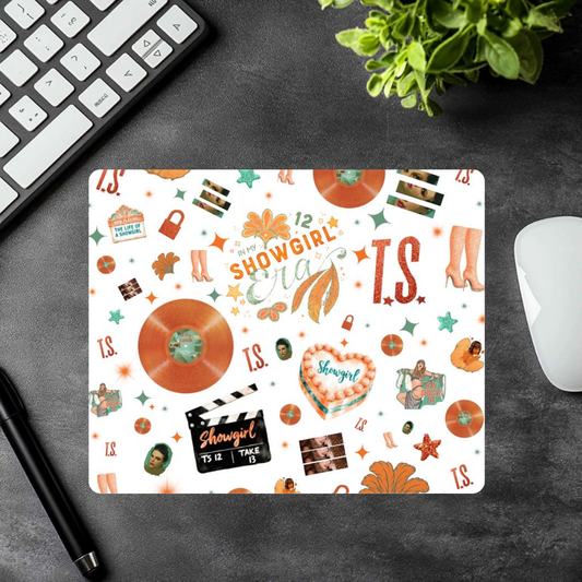 Showgirl Era Aesthetic Mousepad – Vintage Film, Feathers & Sparkle