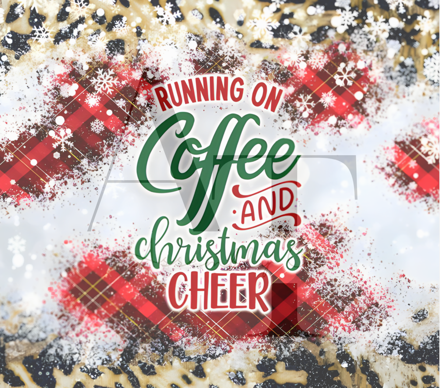 Running on Coffee and Christmas Cheer 20oz Tumbler – Funny Holiday Cup for Coffee Lovers