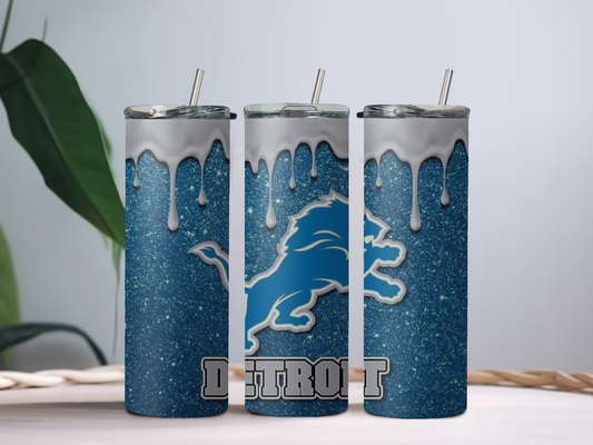Blue Lions Tumbler | 20oz Stainless Steel Insulated Cup – Game Day Fan Gift
