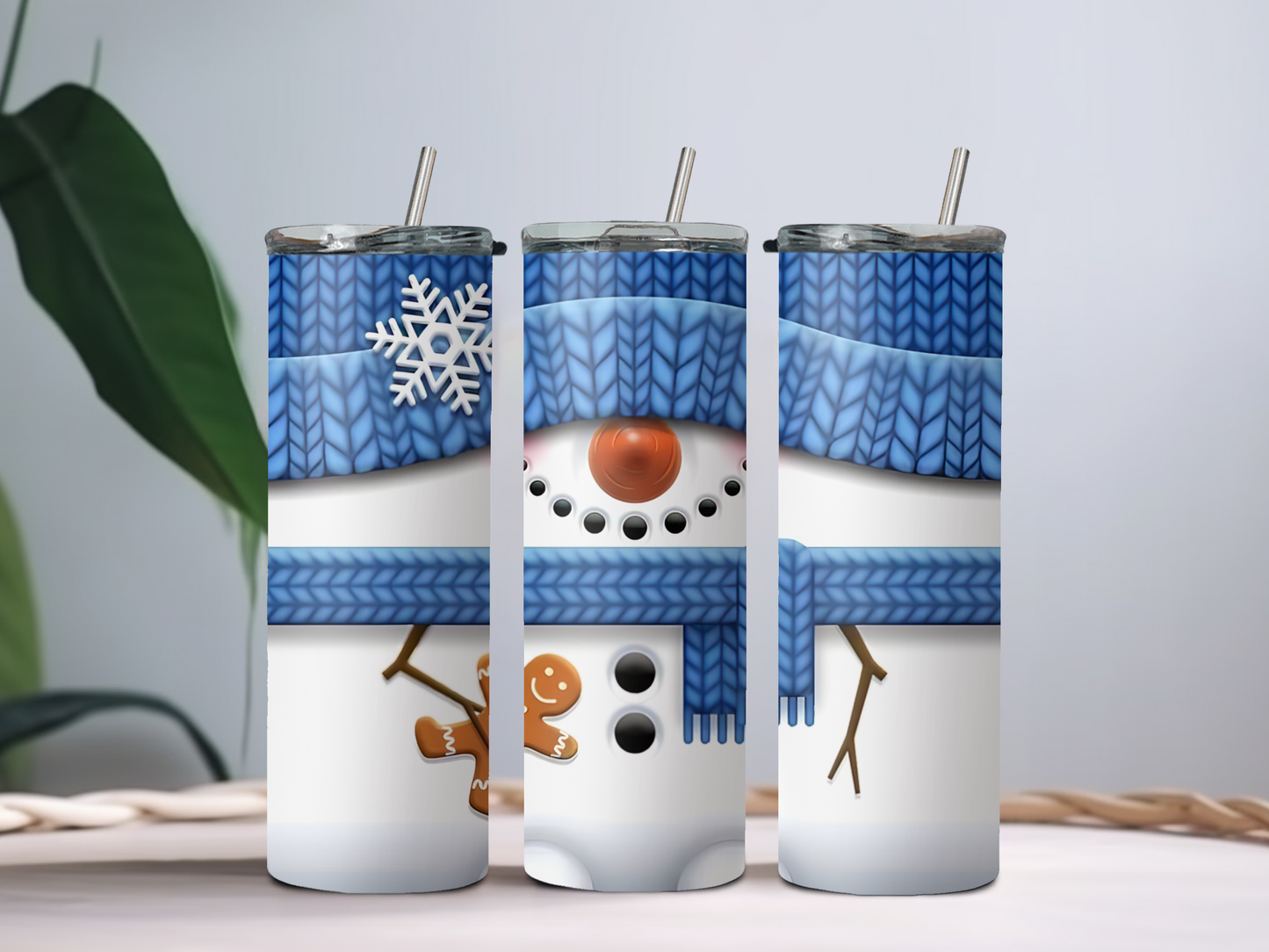 Snowman with Blue Hat and Scarf 20oz Tumbler – Cute Winter Cup for Coffee, Cocoa & Holiday Gifts