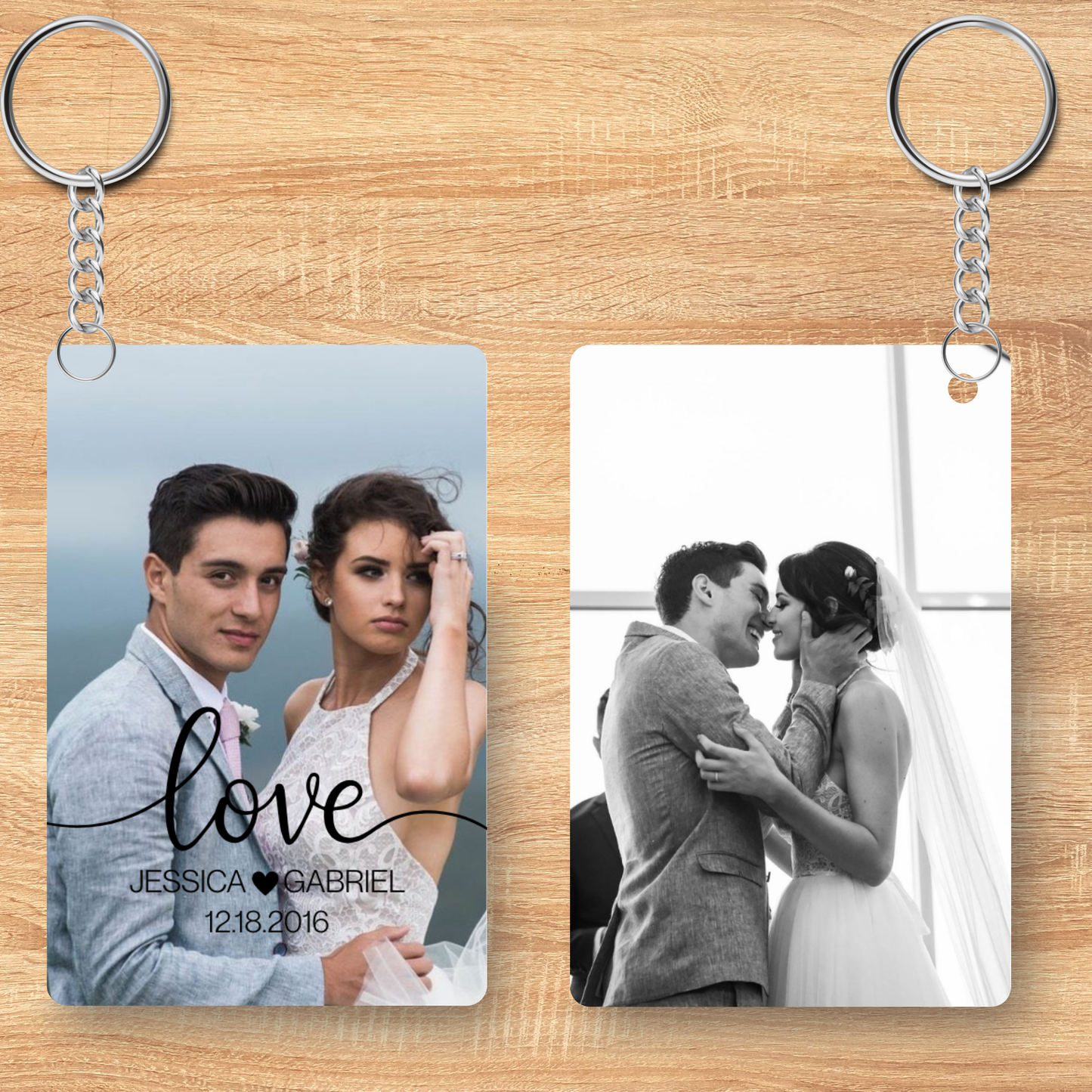 Personalized Wedding Keychain – Custom Acrylic Keychain | Bride & Groom Gift
