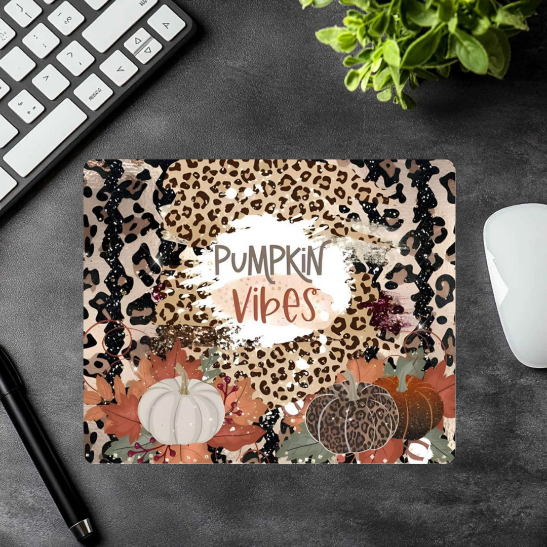 Pumpkin Vibes Mousepad – Cozy Fall Desk Mat