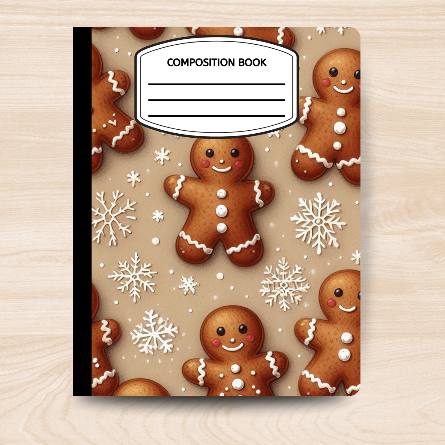Gingerbread Composition Notebook – Cute Christmas-Themed Writing Journal for School, Notes & Gifts