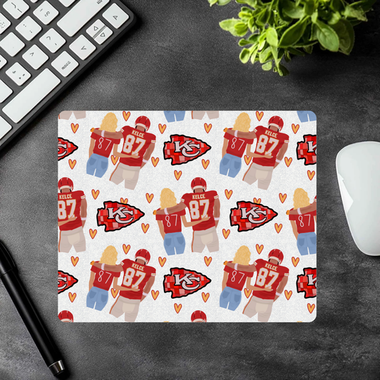 Pop Star × Football Romance Mousepad – Cute Game Day Desk Mat