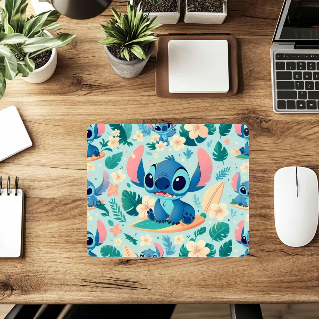 Cute Blue Alien Mousepad – Fun Desk Mat for Work & Gaming
