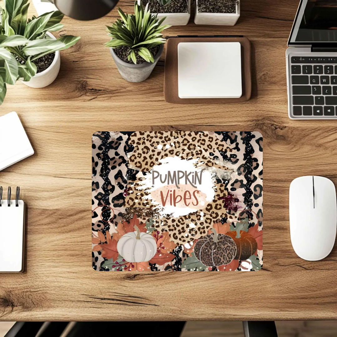 Pumpkin Vibes Mousepad – Cozy Fall Desk Mat
