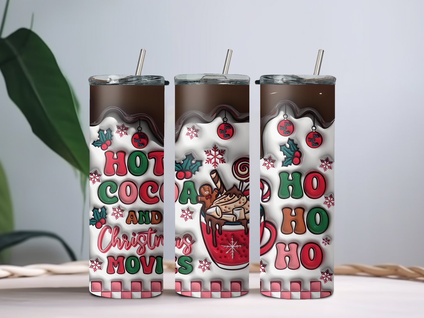 Hot Cocoa and Christmas Movies 20oz Tumbler – Cozy Holiday Cup for Movie Nights & Winter Drinks
