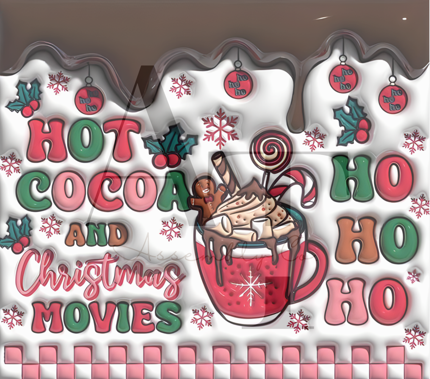 Hot Cocoa and Christmas Movies 20oz Tumbler – Cozy Holiday Cup for Movie Nights & Winter Drinks