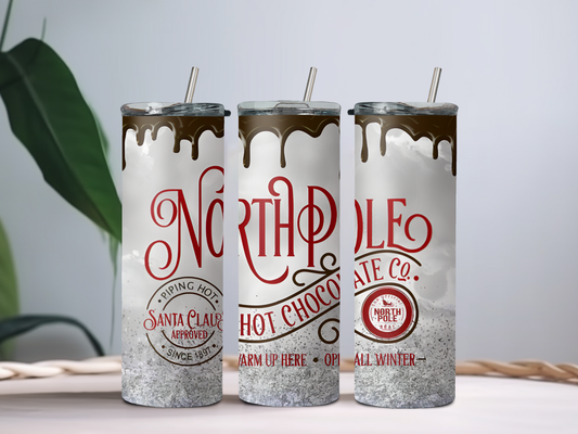 Northpole Hot Chocolate Co. 20oz Tumbler – Cozy Christmas Cup for Cocoa Lovers