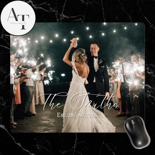 Personalized Wedding Mouse Pad – Custom Bride & Groom Gift, Wedding Favor, Office Desk Accessory