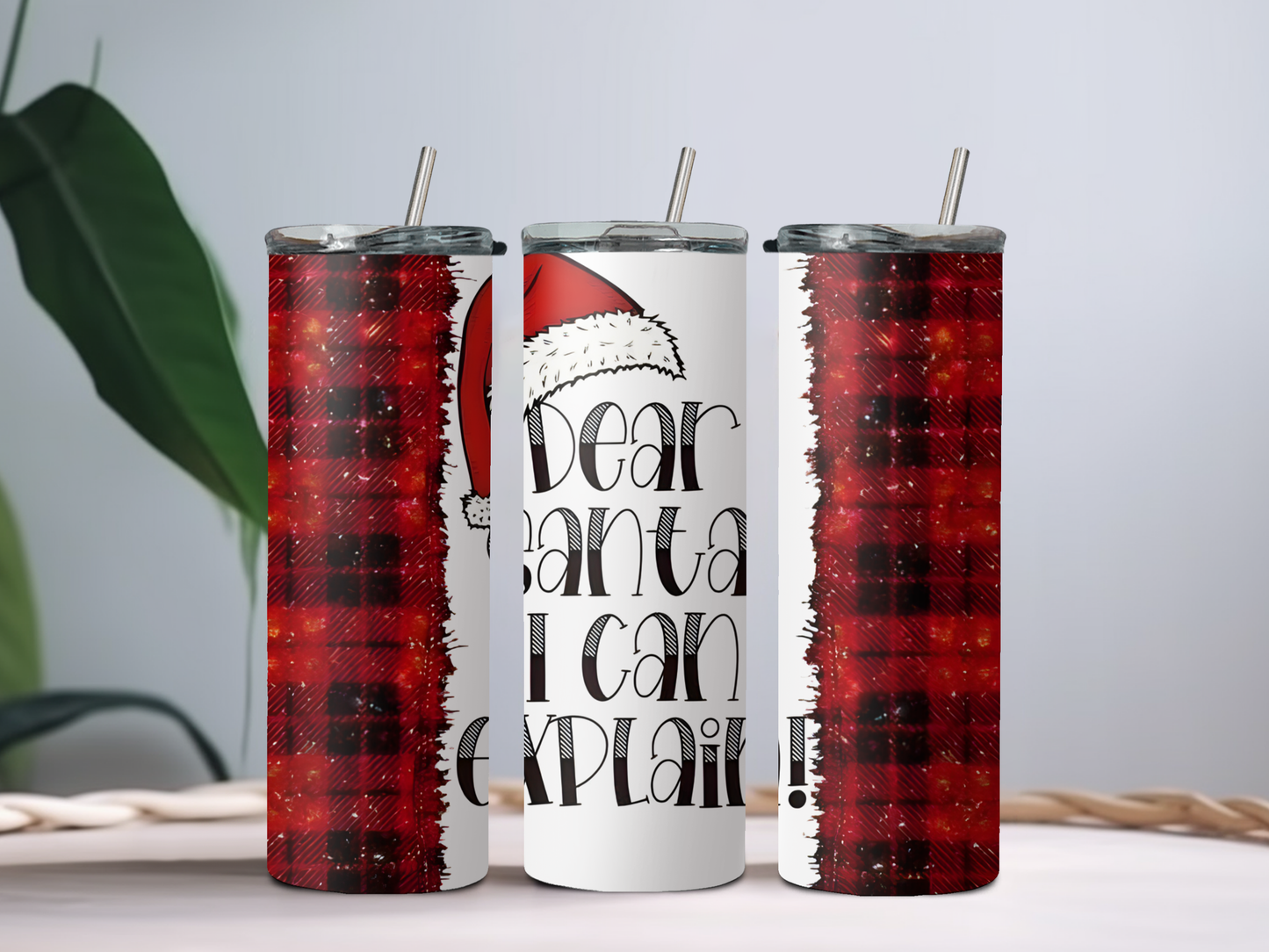 Dear Santa, I Can Explain 20oz Tumbler – Funny Christmas Cup for Coffee, Cocoa & Holiday Cheer