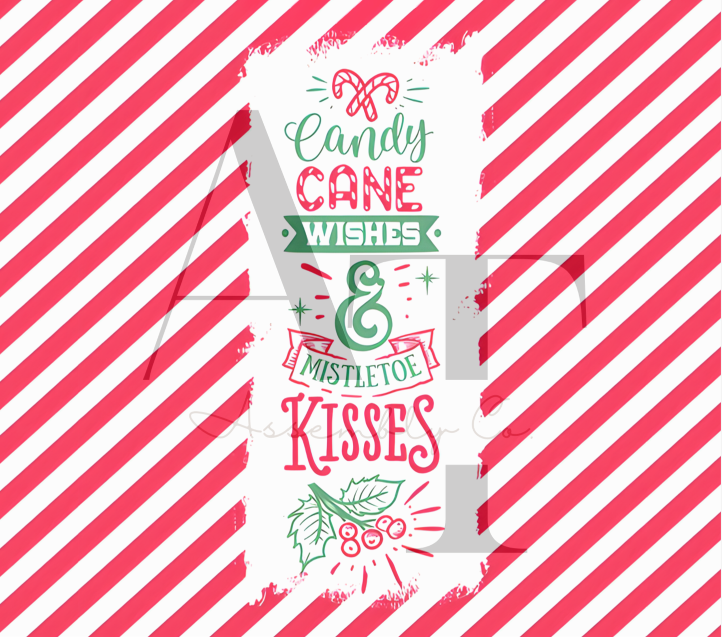 Candy Cane Wishes & Mistletoe Kisses 20oz Tumbler – Festive Holiday Cup for Coffee, Cocoa & Cheer