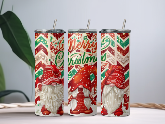 Merry Gnome 20oz Tumbler – Cute Christmas Cup for Coffee, Cocoa & Holiday Cheer