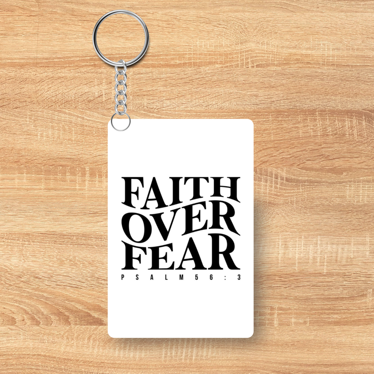 Faith Over Fear Keychain – Inspirational Acrylic Keychain | Christian Encouragement Gift