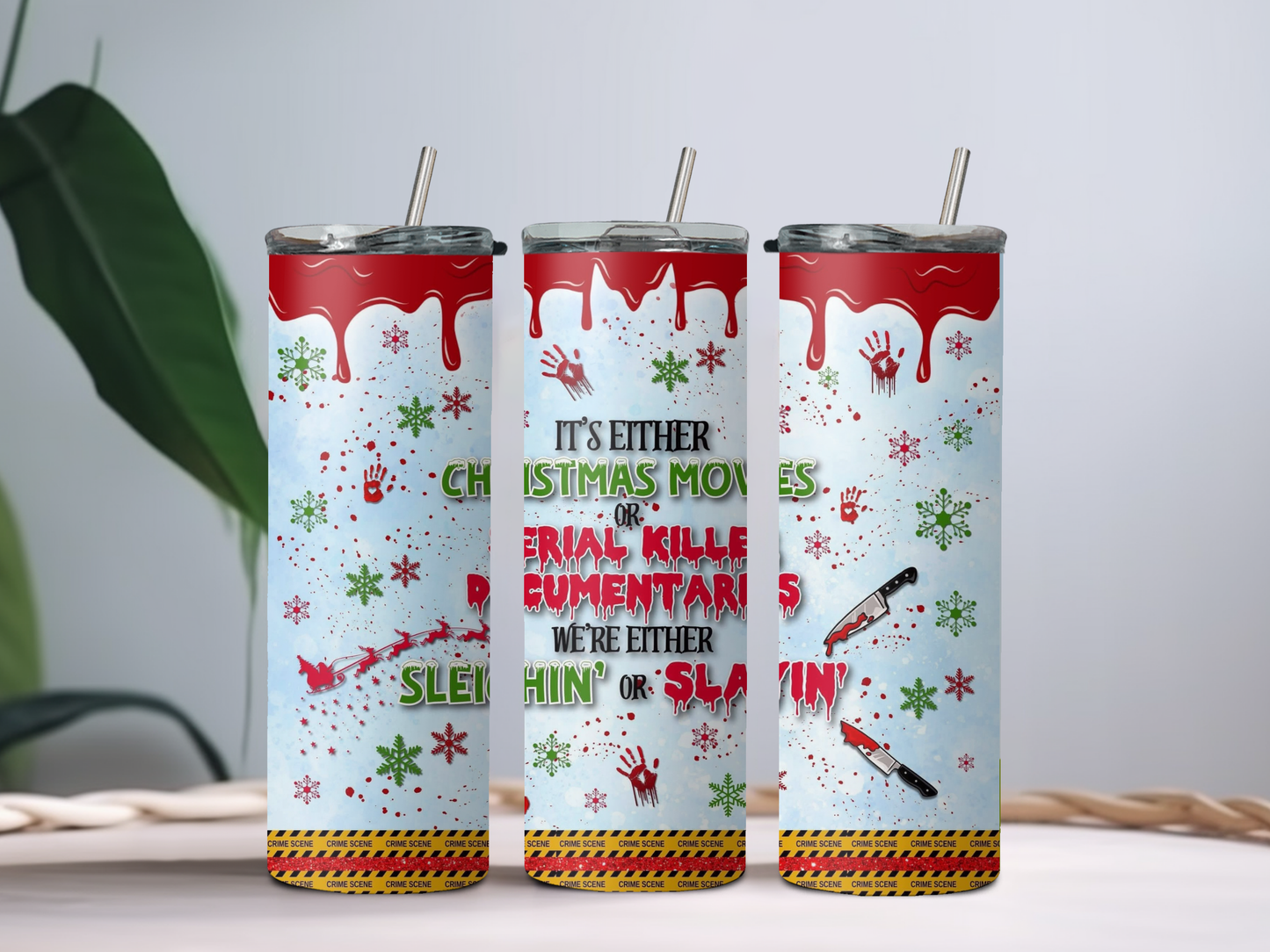 It’s Either Christmas Movies or Serial Killer Documentaries 20oz Tumbler – Funny Holiday & Dark Humor Cup