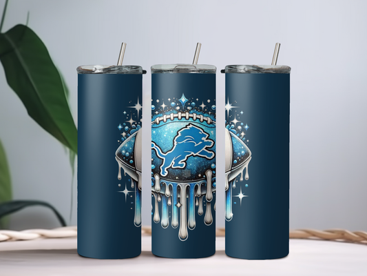 Lions Football 20oz Tumbler – Game Day Stainless Steel Cup for Sports Fans & Tailgates