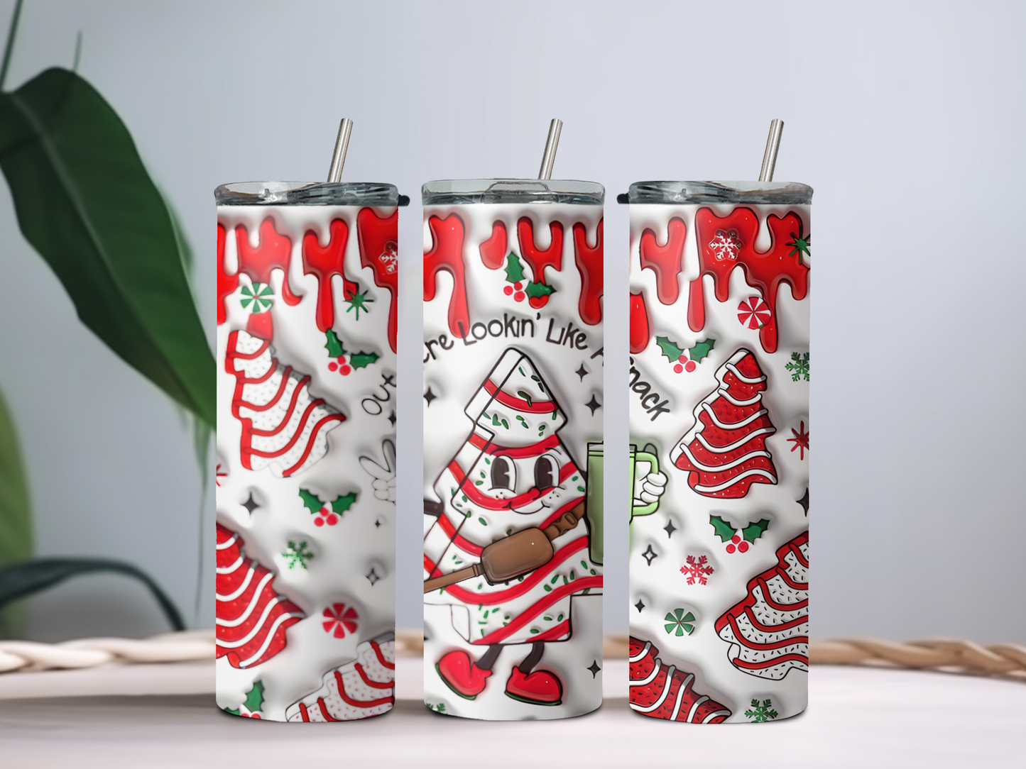Out Here Lookin’ Like a Snack – Christmas 20oz Tumbler – Funny Holiday Cup for Coffee & Cocoa
