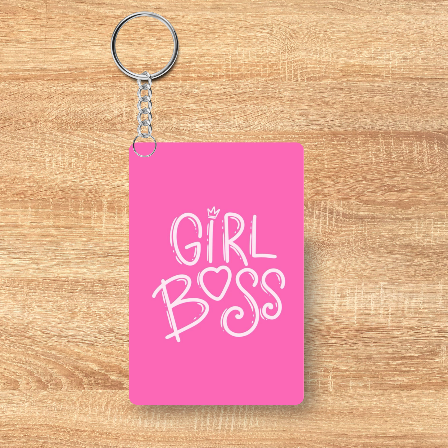 “Girl Boss” Keychain – Empowering Acrylic Keychain | Cute Feminine Motivation Gift