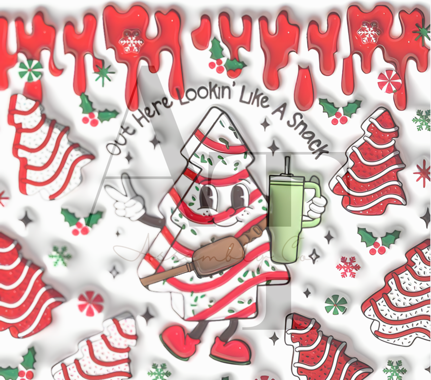 Out Here Lookin’ Like a Snack – Christmas 20oz Tumbler – Funny Holiday Cup for Coffee & Cocoa