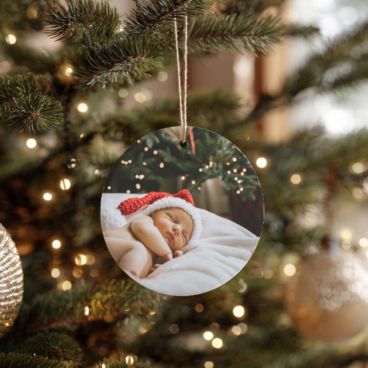 Baby’s First Christmas Photo Ornament • Personalized Keepsake • Newborn Holiday Gift